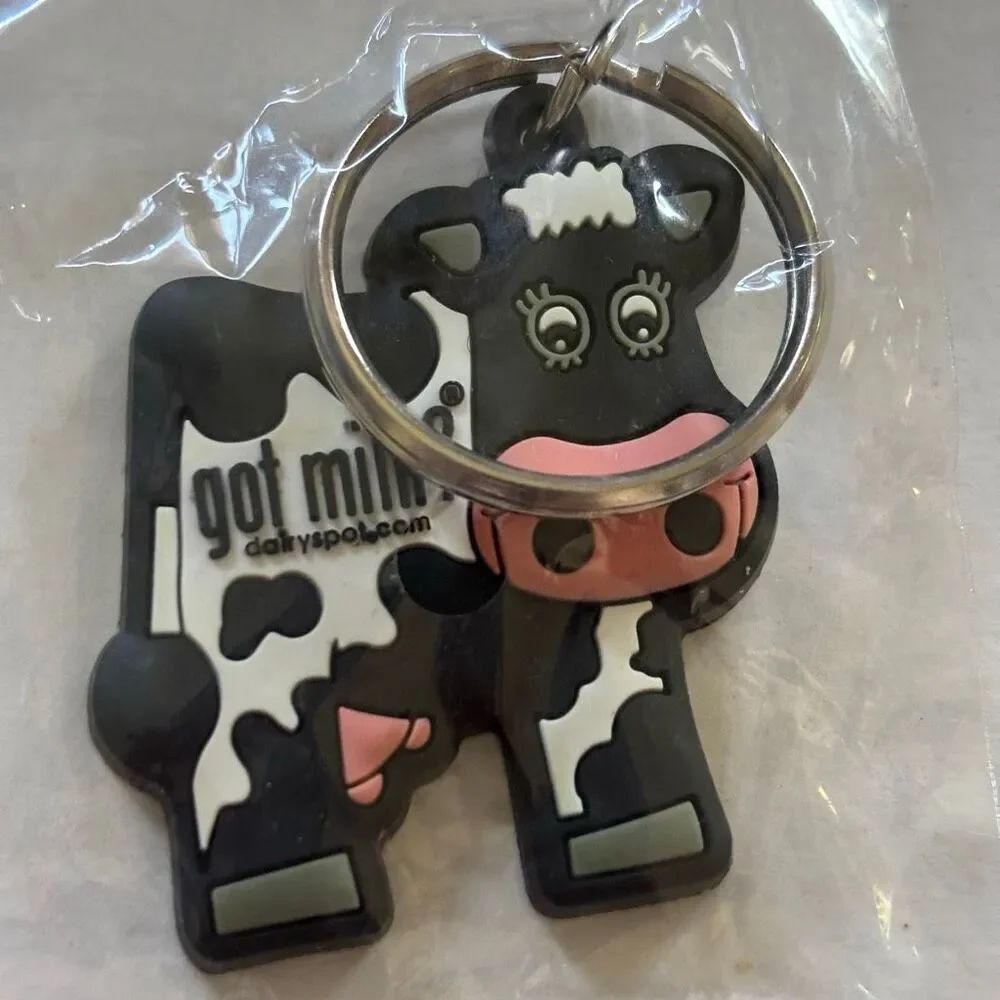 Vintage “Got Milk?” Cow Rubber Keychain *New*